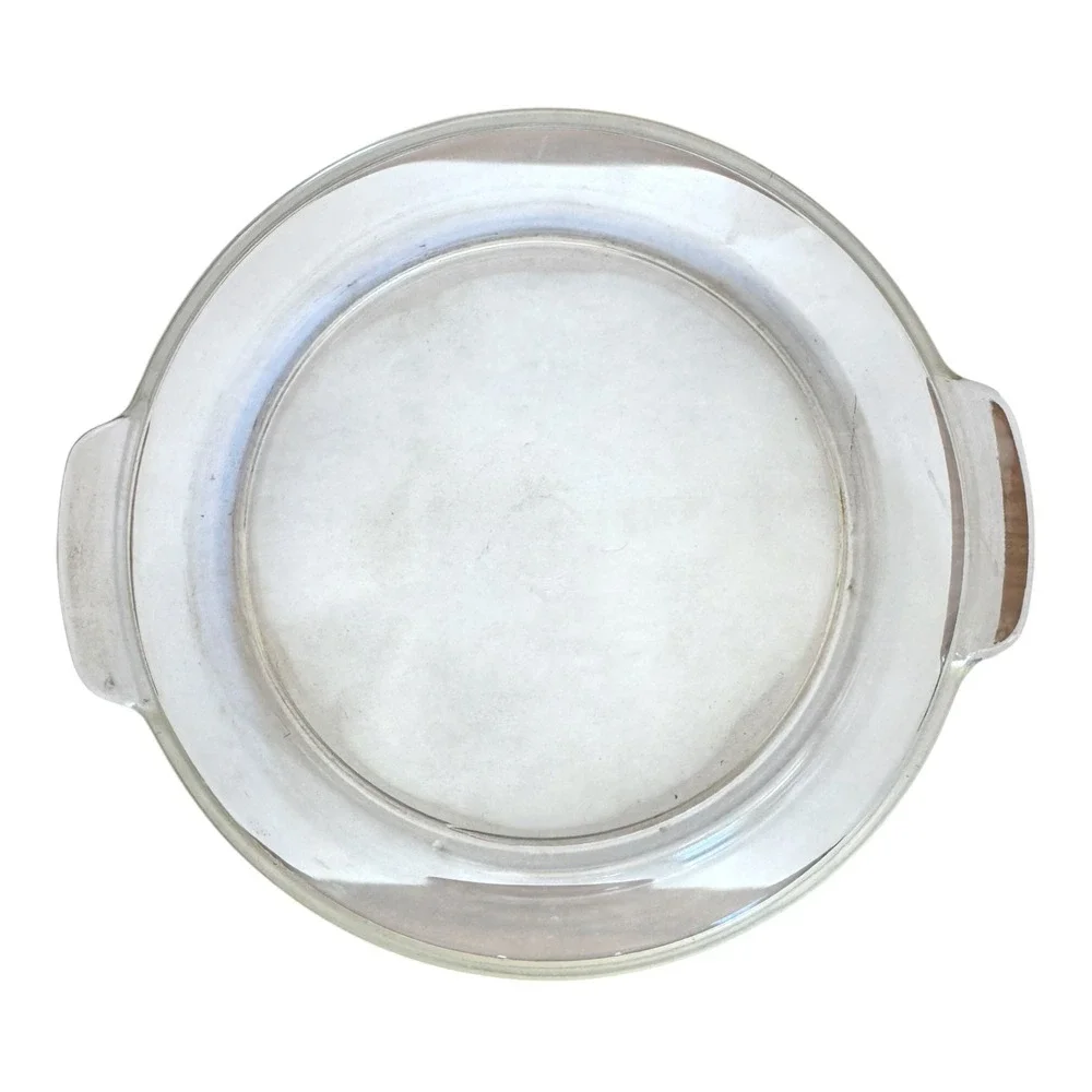 Vintage Pyrex Clear Glass Round Baking Dish Casserole Pan w/ Handles 221-AN 8.5